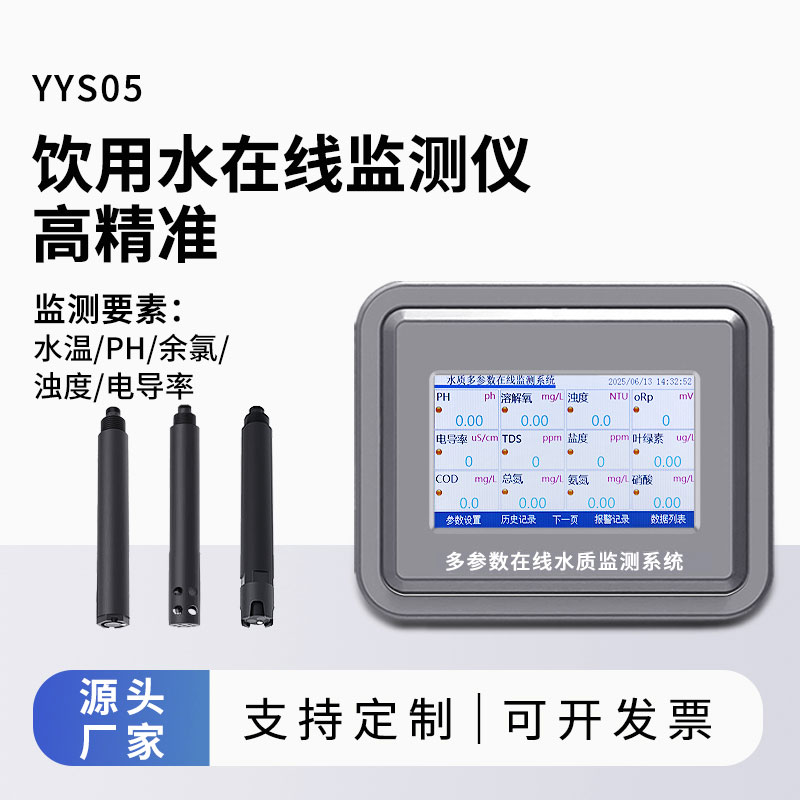 飲用水水質(zhì)監(jiān)測參數(shù)(水溫、ph、余氯、濁度、電導(dǎo)率)